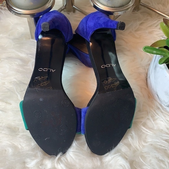 Aldo Women’s Deserto Bright Blue/Green Ankle Strap Dress Sandal Size 6.5 US - Picture 8 of 16